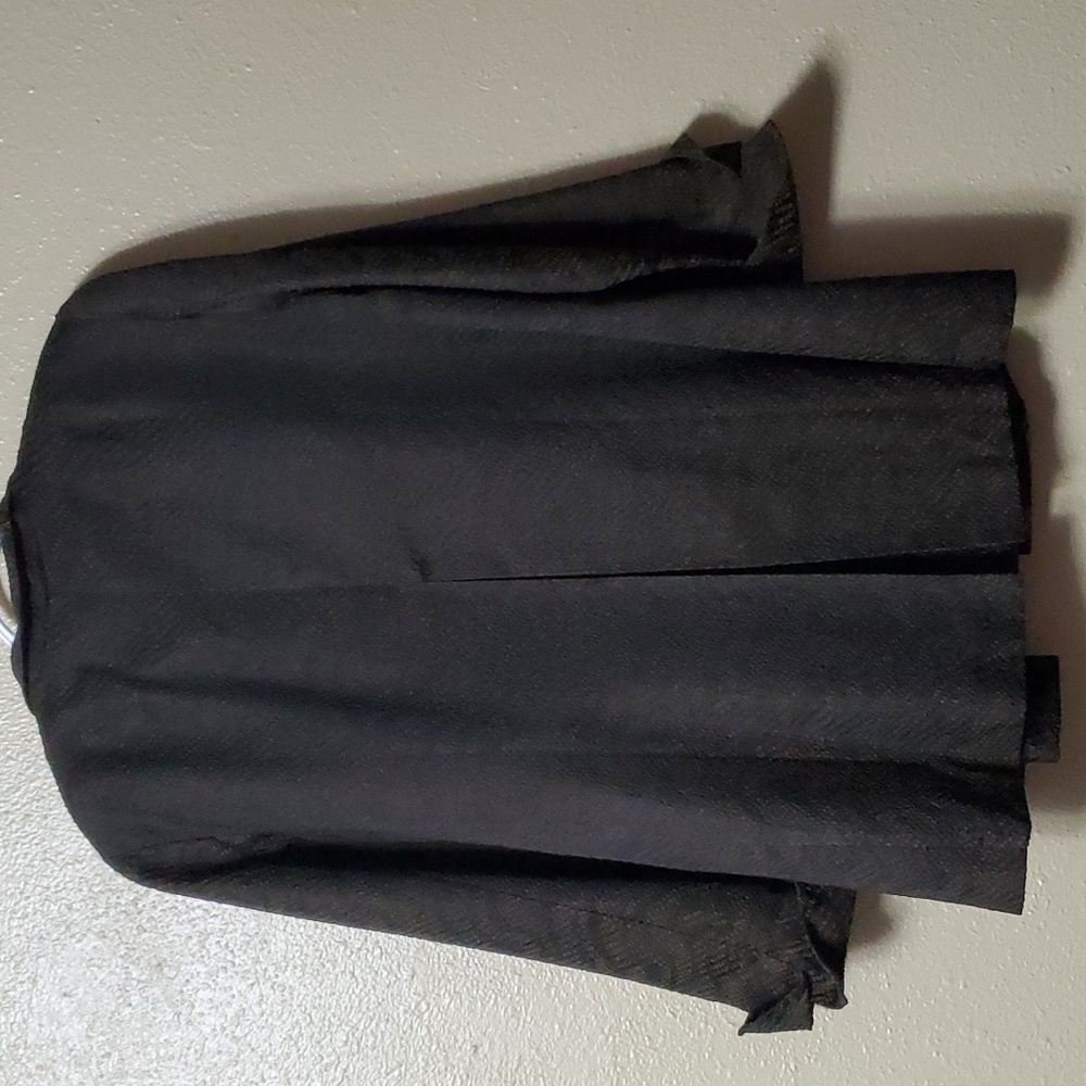 Eileen Fisher Size Large Silk Blend Jacquard Wave Blazer Jacket Black Brown - Picture 2 of 13